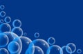 Conceptual image of bubbles over blue background