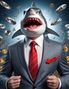 Cryptocurrency Shark in Business Attire AI Generative Royalty Free Stock Photo