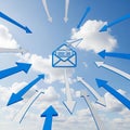 Email Marketing Spread and Data Flow Royalty Free Stock Photo
