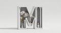 Letter M Museum Display with Dinosaur Skeleton Royalty Free Stock Photo