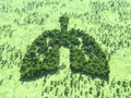 Conceptual image of a forest in shape of lungs