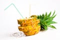 Conceptual image - fresh pineapple juice Royalty Free Stock Photo