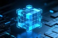 Digital Holographic Data Cube Royalty Free Stock Photo