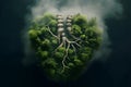 3d rendering of a tree with roots in the shape of a heart. Generative AI