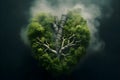 3d rendering of a tree with roots in the shape of a heart. Generative AI