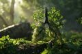 Conceptual image of green tree shaped in human lungs Royalty Free Stock Photo