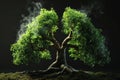 Conceptual image of green tree shaped in human lungs Royalty Free Stock Photo