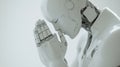 Artificial Intelligence Robot Contemplating, a Moment of Reflection and Thought Royalty Free Stock Photo