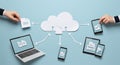Cloud Computing and Data Synchronization Royalty Free Stock Photo