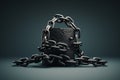 Conceptual image with a leather wallet and chains on a dark background Ai generative Royalty Free Stock Photo
