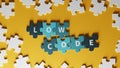 Conceptual image of low-code as a puzzle combination. 3d Royalty Free Stock Photo