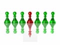 Conceptual image of magalomania or uniqe. Chess