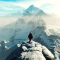 Conceptual image of a man hiker Royalty Free Stock Photo