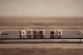 Conceptual image of mobile love me text messaging for Valentines day and online dating technology