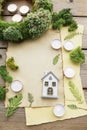 Conceptual image of a nature friendly house