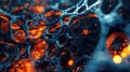 Create a visualization of a Neural Network in Artificial Intelligence using Glowing Elements. AIG53M Royalty Free Stock Photo