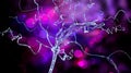 Conceptual image with neuron cell in abstract space Royalty Free Stock Photo