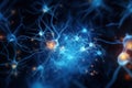 Conceptual image of neurons and nervous system. 3d rendering, Neurons and nervous system. Nerve cells background with copy space,