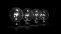 Conceptual Image of Perpetual Motion with Light Bulbs on Black Background Royalty Free Stock Photo