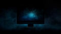 A conceptual image of privacy mode on a computer, showing a darkened screen with only minimal, secure data glowing softly in the Royalty Free Stock Photo
