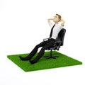 A conceptual image of a relaxing businessman