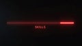 Red Loading Bar with Skills Text on Dark Background Royalty Free Stock Photo