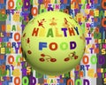 Conceptual image of tag cloud containing words related to food, Royalty Free Stock Photo