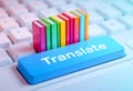 Conceptual image of translation a keyboard \'Translate\' button symbolizes language conversion