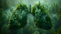 Conceptual image of trees forming human lungs Royalty Free Stock Photo