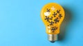 Creative Puzzle Solution Light Bulb Idea Good Resolution Stock Photo Royalty Free Stock Photo