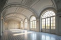 Conceptual interior with arched ceiling 3D rendering Royalty Free Stock Photo