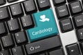 Conceptual keyboard - Cardiology blue key Royalty Free Stock Photo