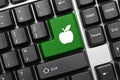Conceptual Keyboard - Green Key With Apple Symbol