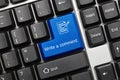Conceptual keyboard - Write a comment blue key Royalty Free Stock Photo