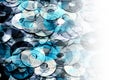 Conceptual layered blue abstraction of DVD and CD data storage disks