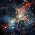 Conceptual link between neuron cells and the vast expanses of galaxies in the cosmos