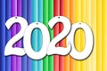 Conceptual message writing showing `2020`. Business photo. Business development to success and growing growth year 2020 concept.