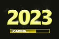 Conceptual message writing showing 2023 loading... New year, new you, start, goals. Royalty Free Stock Photo