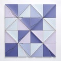 Conceptual Minimalist Wall Display With Blue And Purple Colored Tiles