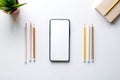 Conceptual Mobile Design Showcase Blank Smartphone Screen with Creative Elements for Digital Product Visualization