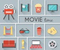Conceptual Movie Time Graphic Design Royalty Free Stock Photo