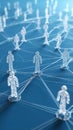 A conceptual network illustration with translucent, abstract human figures Royalty Free Stock Photo