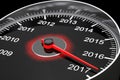 Conceptual 2017 New Year Speedometer. 3d Rendering