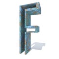 Old rusted metal font, iron or steel industry piece
