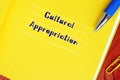 Conceptual photo about Cultural Appropriation with written text Royalty Free Stock Photo