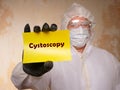 Conceptual photo about Cystoscopy with written text