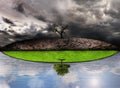 Conceptual photo depicting Earth destroyed by environmental pollution Royalty Free Stock Photo