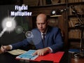 Conceptual photo about Fiscal Multiplier Businessman, executive manager hand filling paper business document