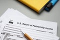 Conceptual photo about Form 1065 U.S. Return of Partnership Income with written text