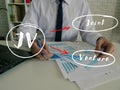 Conceptual photo about JV Joint Venture with written text. Man signing document on background Royalty Free Stock Photo